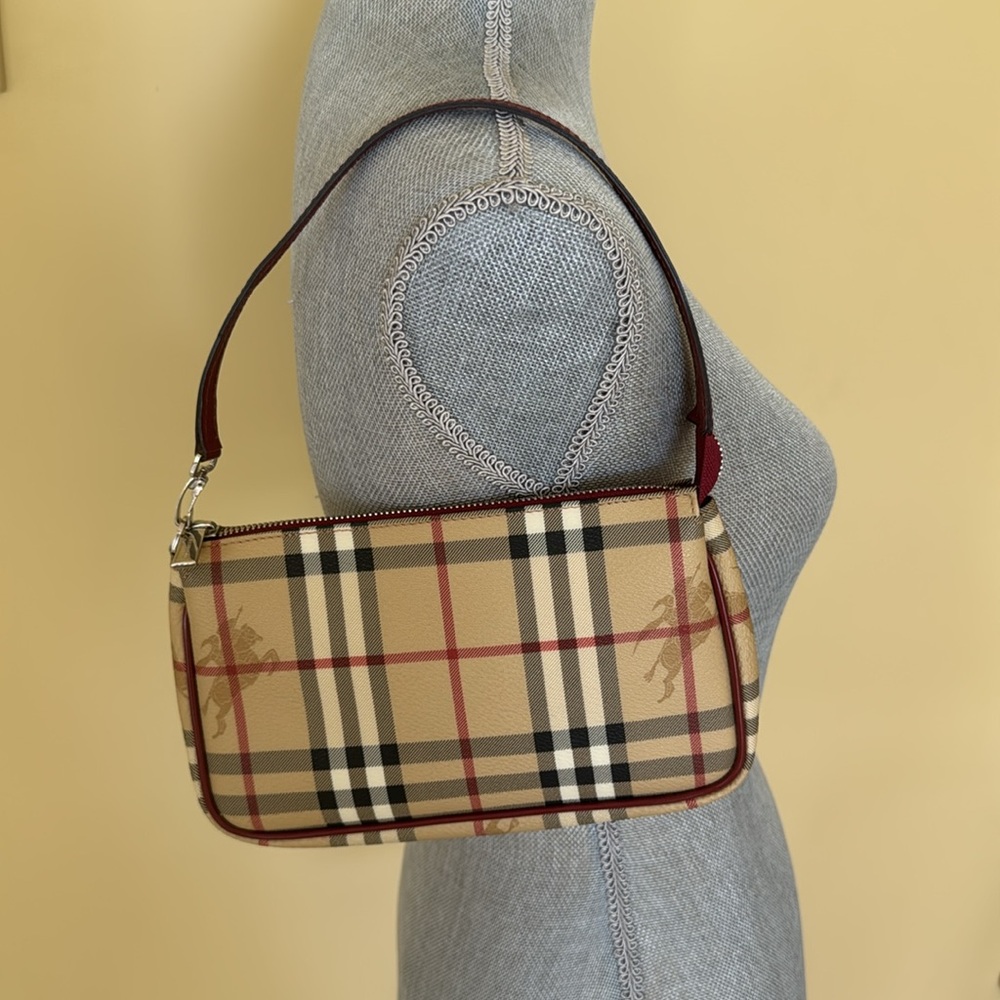 Burberry Beige Checkered Shoulder Bag